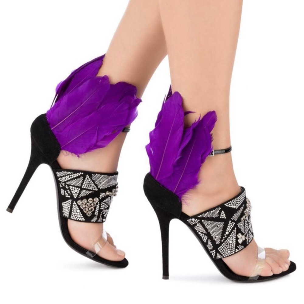 Giuseppe Zanotti Talia Suede Leather Evening Heels